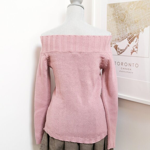 Dusty Pink Off the Shoulder Sweater 🌸 REVAMPED - Picture 3 of 6